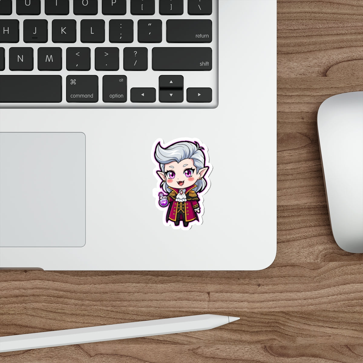 Goth Vampire Chibi Die-Cut Sticker | BG3 Fan Art | Gothic Fantasy