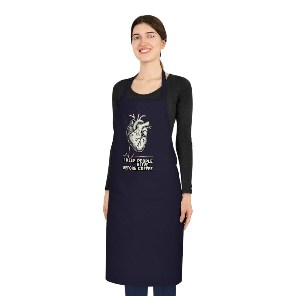 ICU Nurse Apron | Dark Humor Medical Heart Graphic | Critical Care Gift