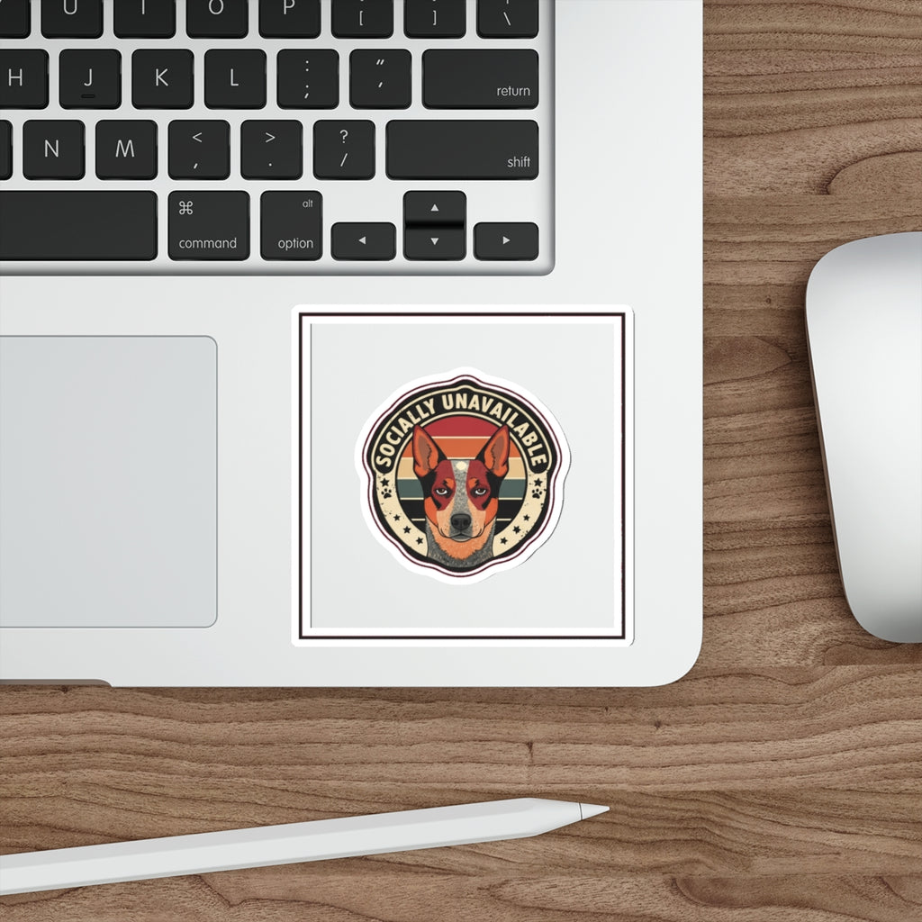 Anti-Social Dog Mom Red Heeler Sticker | Funny Australian Cattle Dog Decal