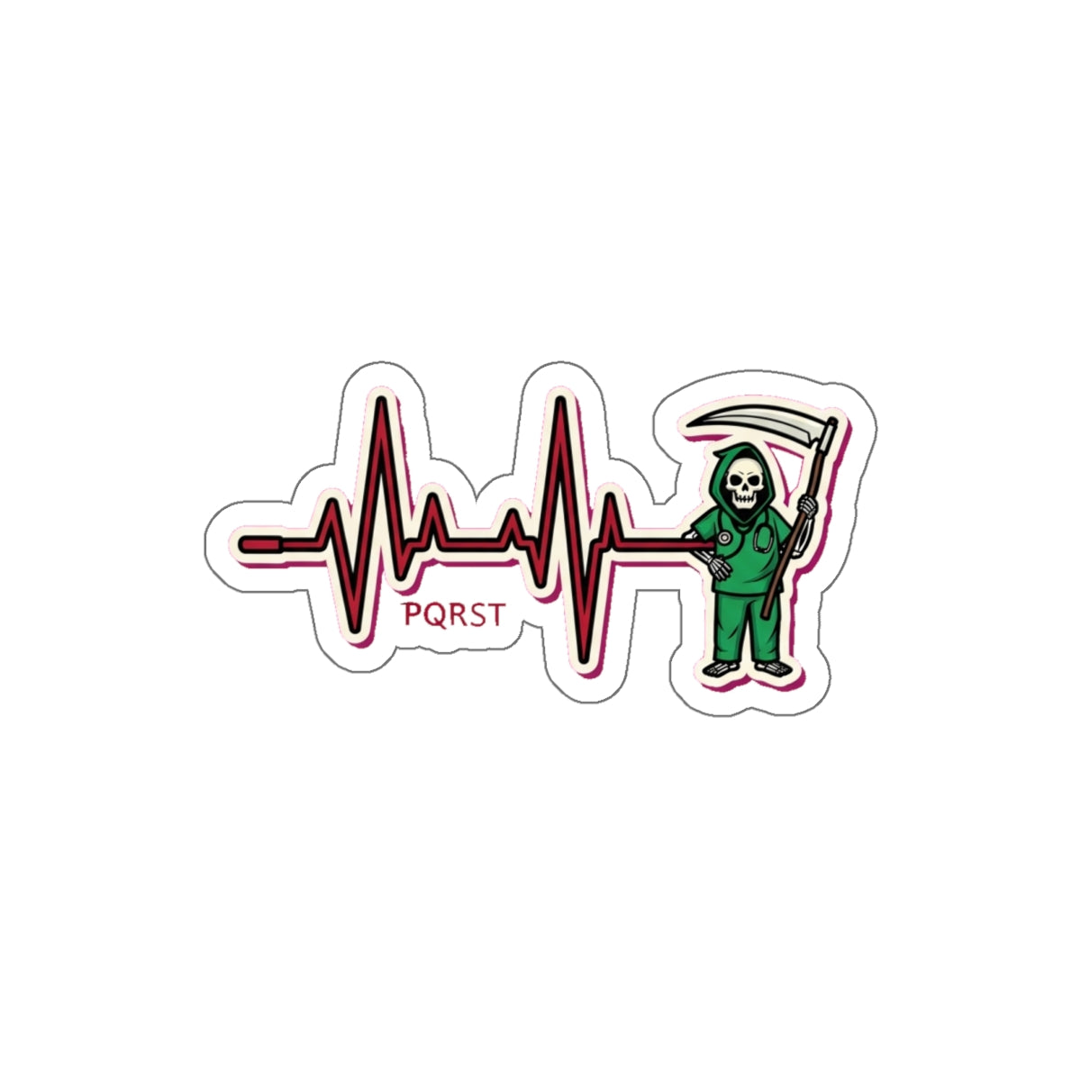 Cardiac Nurse Dark Humor EKG Die-Cut Sticker | ICU Nurse Gift