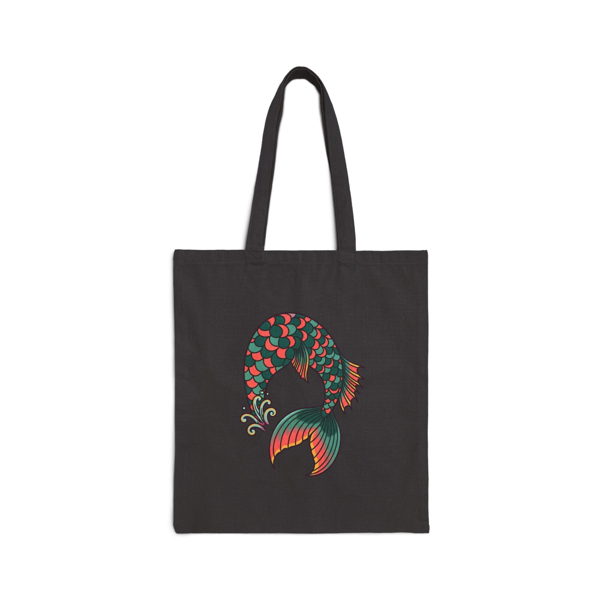 Mermaid Tote Bag | Vintage Tattoo Ocean Life Beach Bag for Women