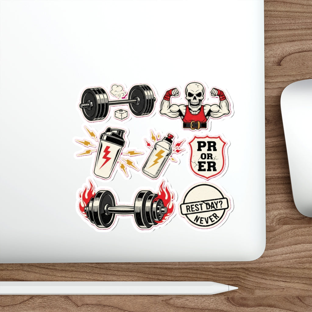 Gym Rat Fitness Sticker Pack | Weightlifting CrossFit Bold Vintage Design
