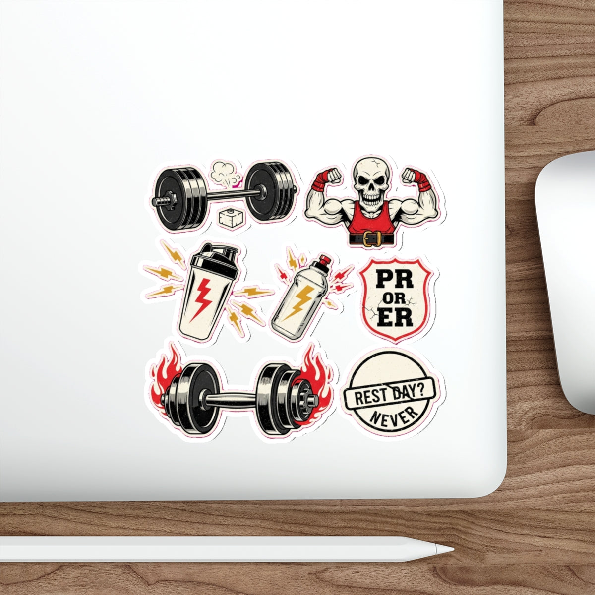 Gym Rat Fitness Sticker Pack | Weightlifting CrossFit Bold Vintage Design