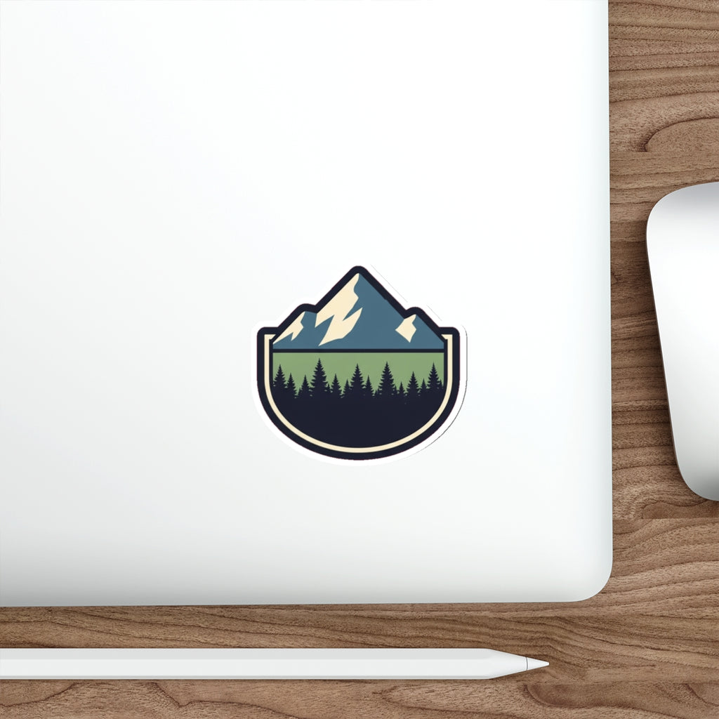 PNW Mountain Pine Forest Sticker | Retro Hiking Badge | Pacific Northwest