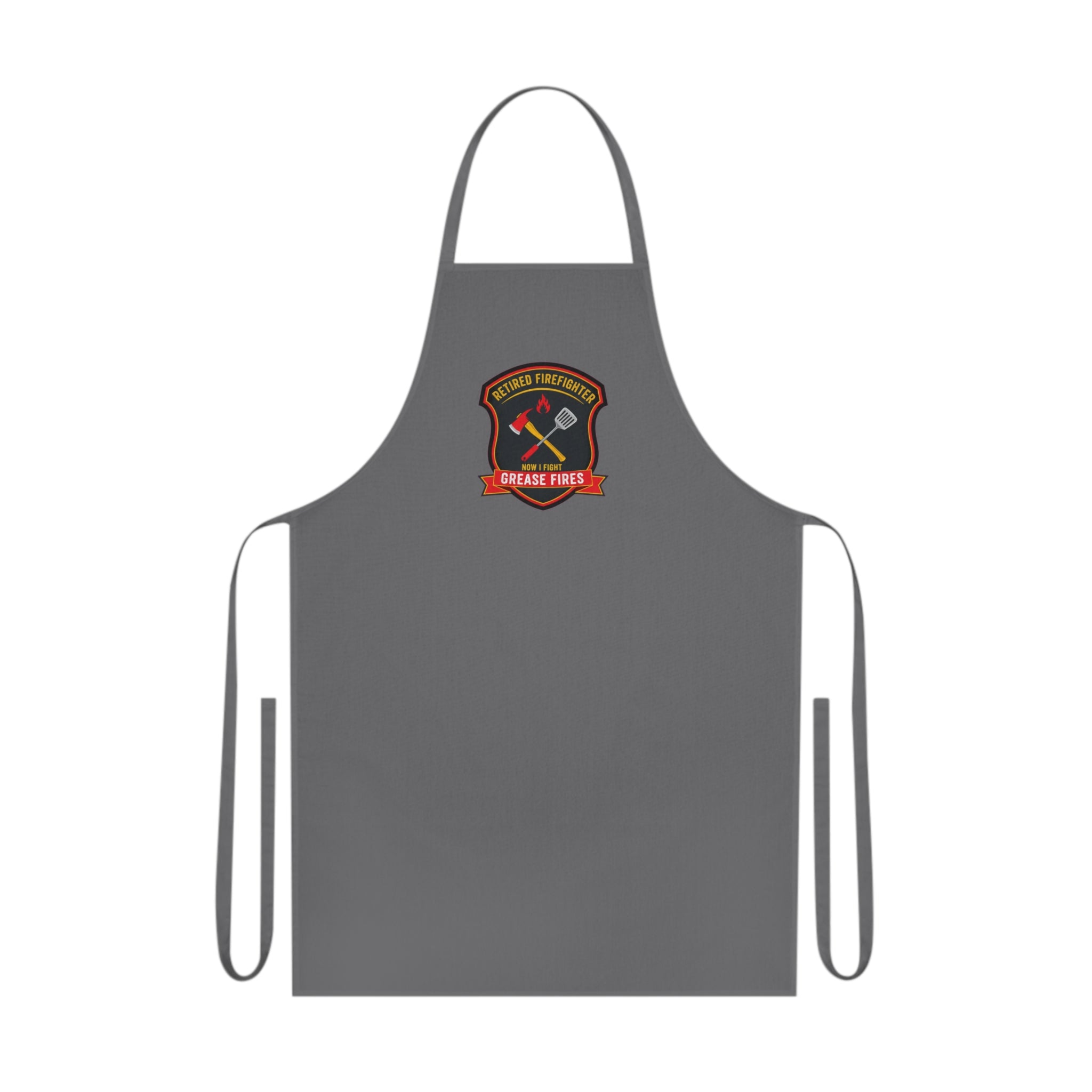 Retired Firefighter BBQ Dad Apron - Funny Fire Department Grill Master Gift