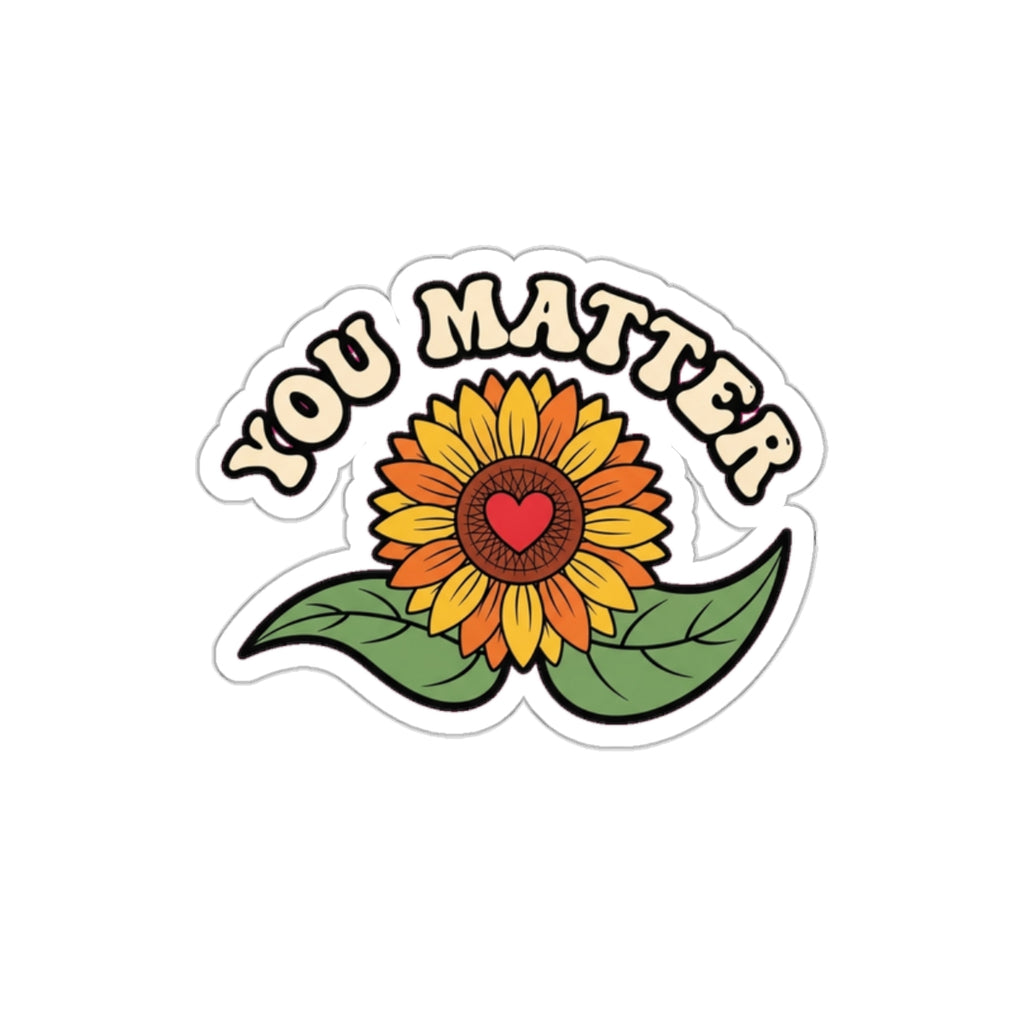 Mental Health Awareness Sticker | Retro Sunflower You Matter Decal