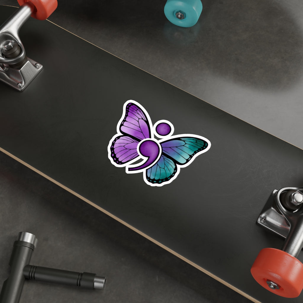 Semicolon Butterfly Mental Health Sticker | Suicide Prevention Awareness Decal