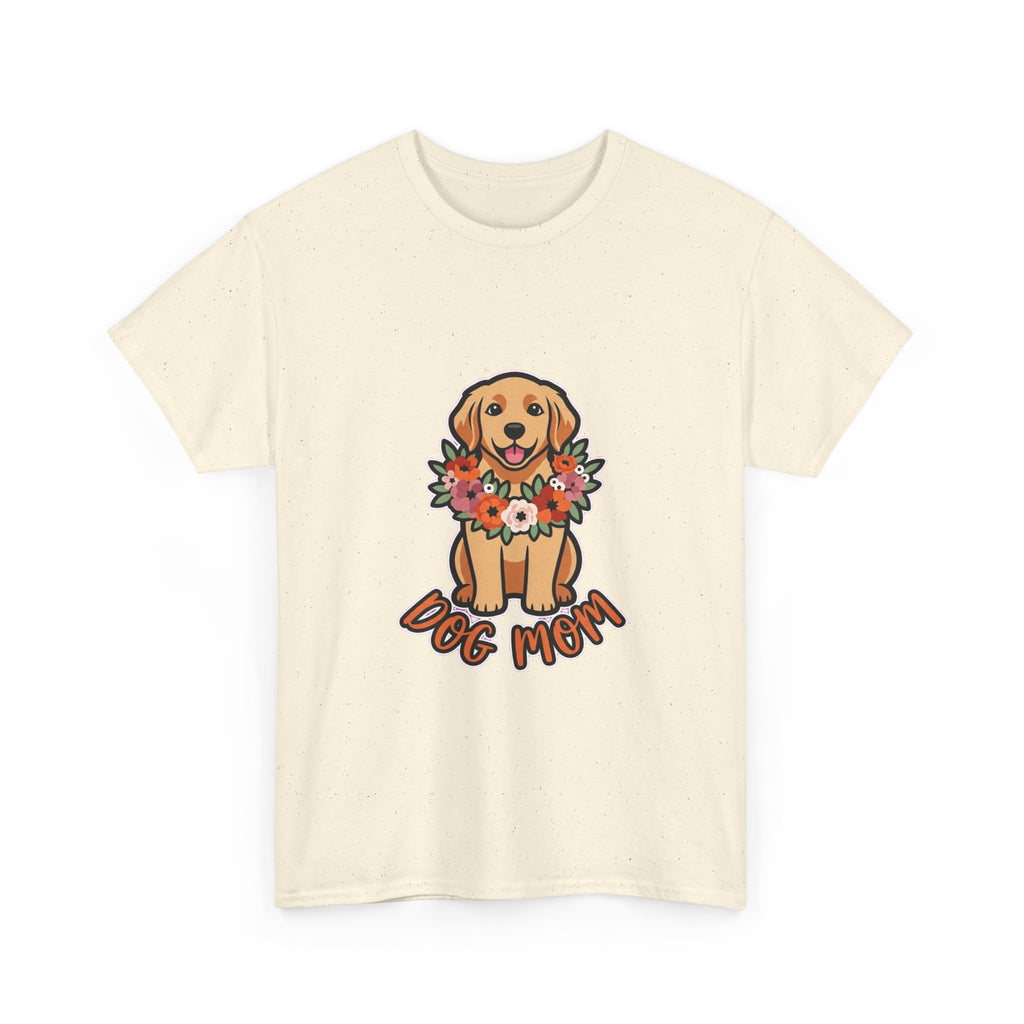 Dog Mom T-Shirt | Golden Retriever Floral Wreath Unisex Tee