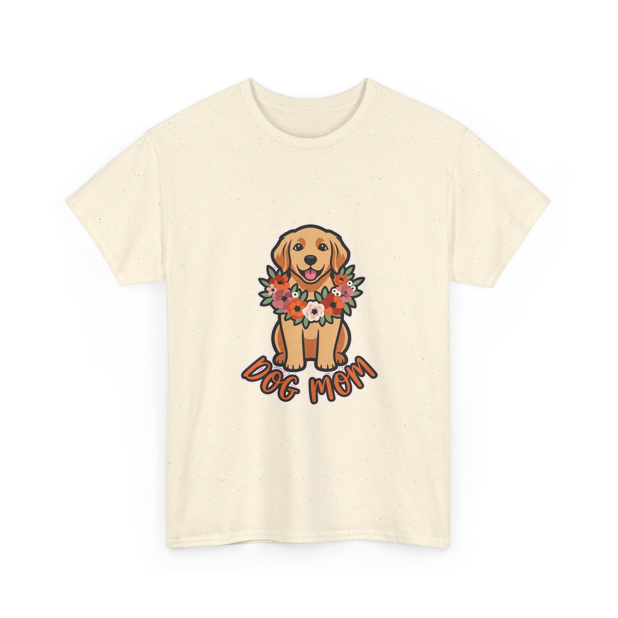 Dog Mom T-Shirt | Golden Retriever Floral Wreath Unisex Tee