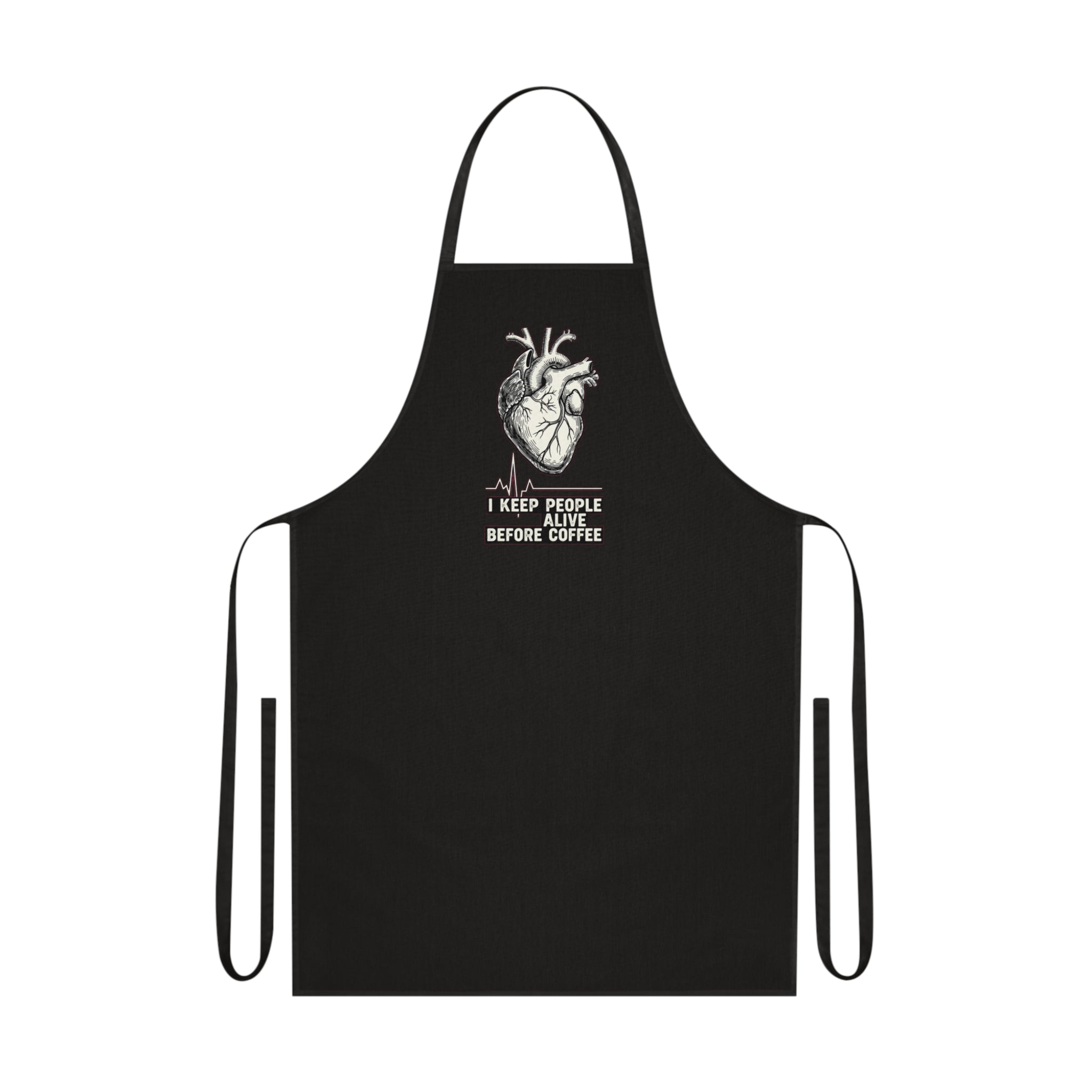 ICU Nurse Apron | Dark Humor Medical Heart Graphic | Critical Care Gift