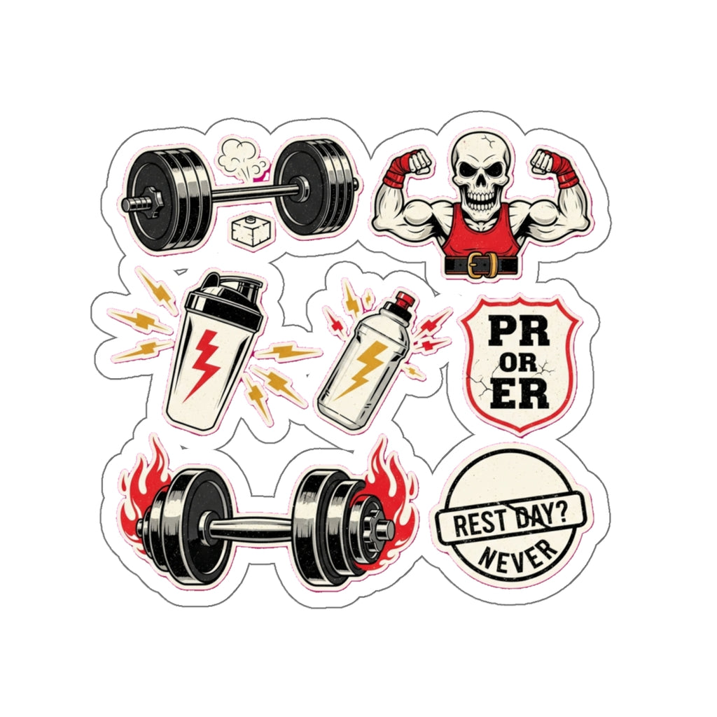 Gym Rat Fitness Sticker Pack | Weightlifting CrossFit Bold Vintage Design