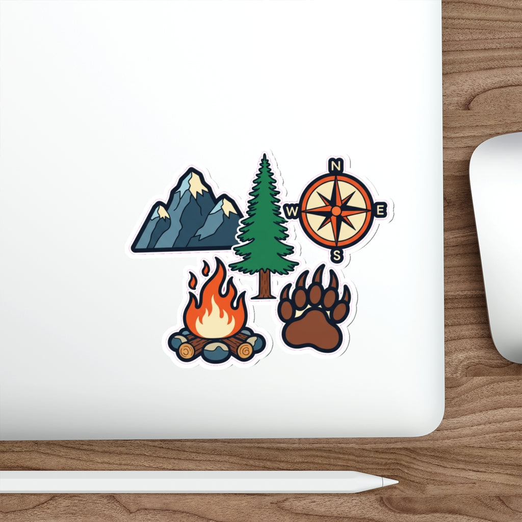Outdoor Adventure Hiking Sticker Pack | Waterproof Mountain Decals for Water Bottles