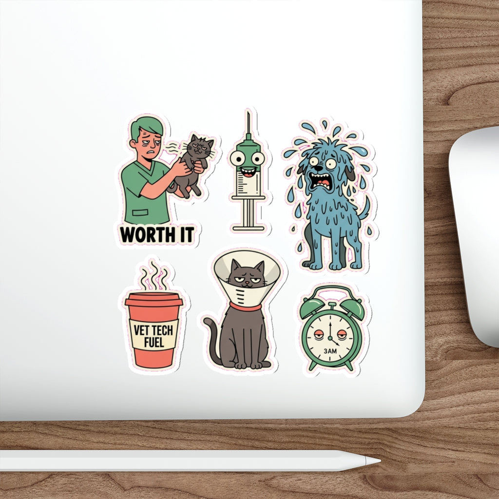 Vet Tech Dark Humor Sticker Pack | Funny Veterinary Technician Decals