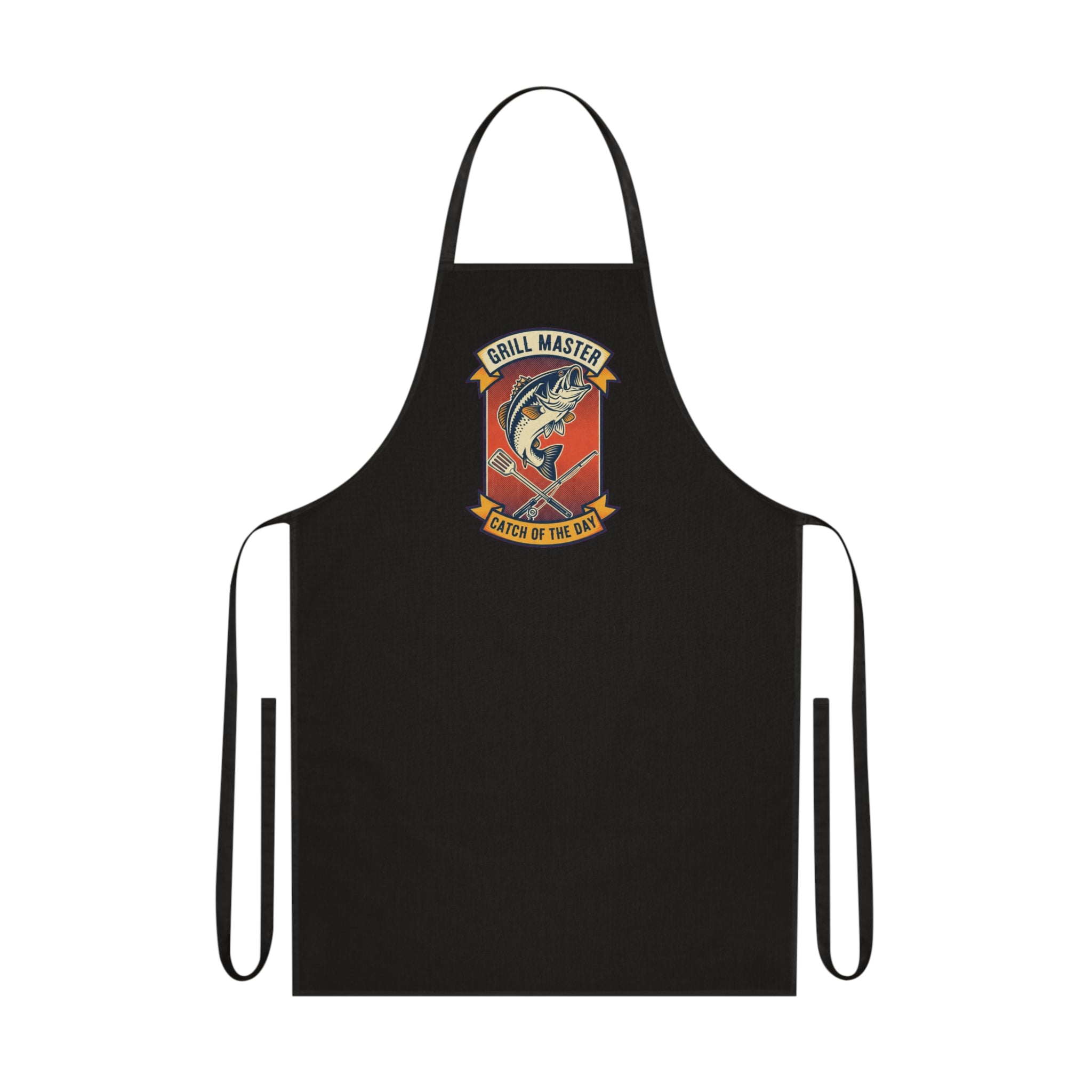 Fishing Dad BBQ Grill Master Apron - Funny Fisherman Gift for Grandpa