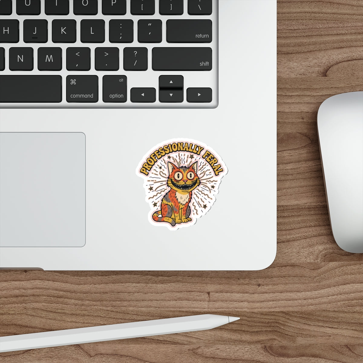 Feral Cat Lady Die-Cut Sticker | Crazy Cat Vinyl Sticker | Dark Humor Cat Merch
