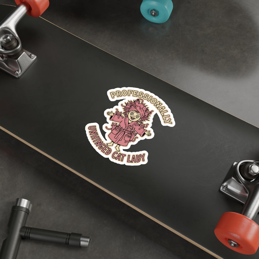 Crazy Cat Lady Sticker | Funny Cat Mom Die-Cut Decal | Dark Humor Gift