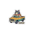 Chonky Tabby Truck Driver Sticker | Retro Funny Cat Die-Cut Vinyl