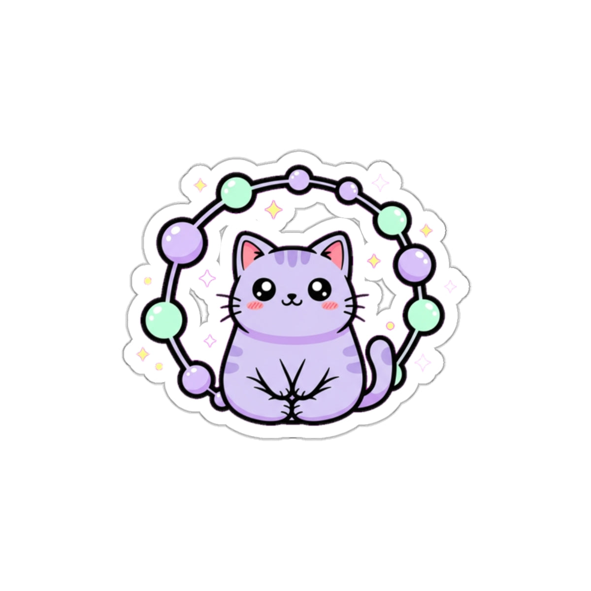 Serotonin Booster Cat Mom Die-Cut Sticker | Funny Mental Health Kawaii Cat