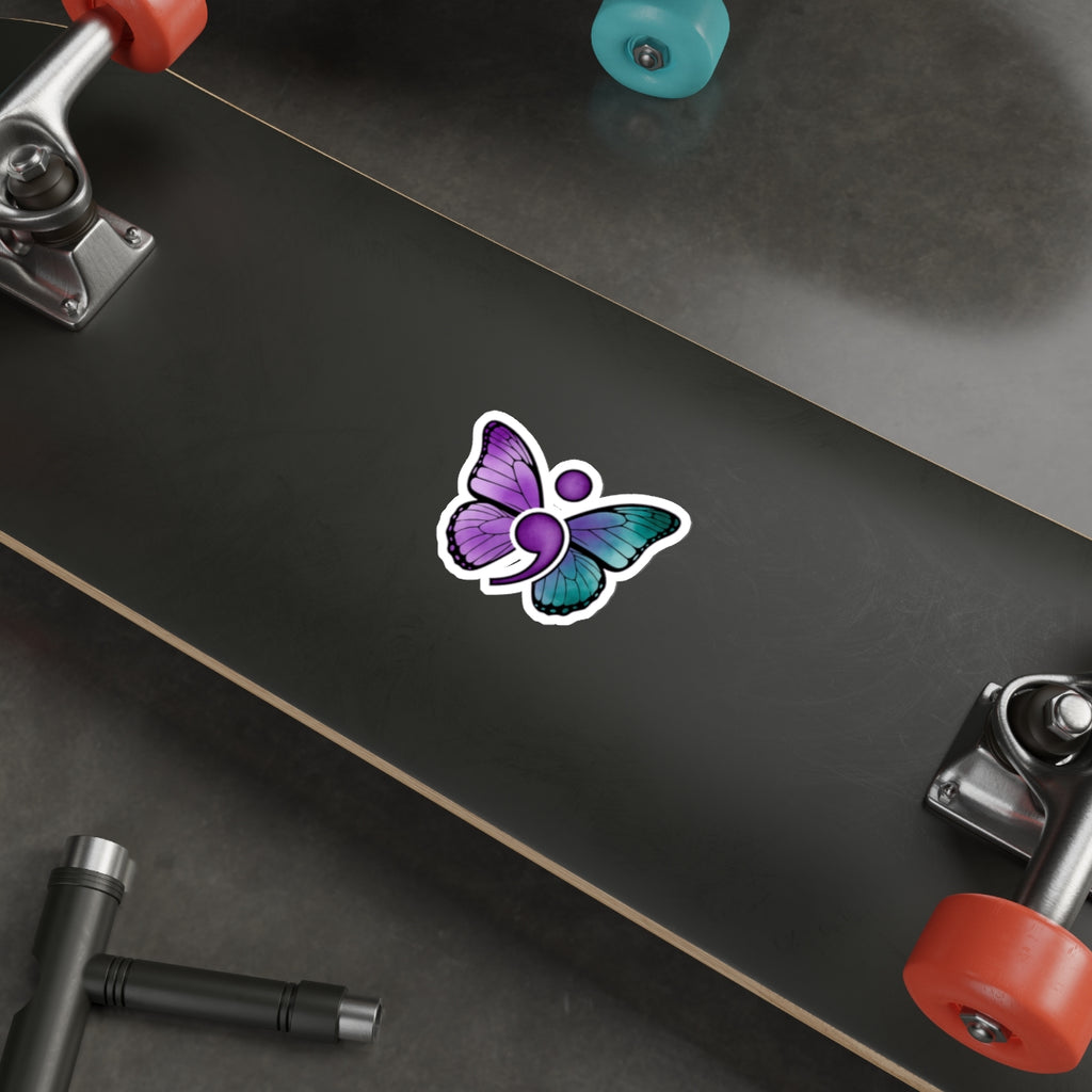 Semicolon Butterfly Mental Health Sticker | Suicide Prevention Awareness Decal