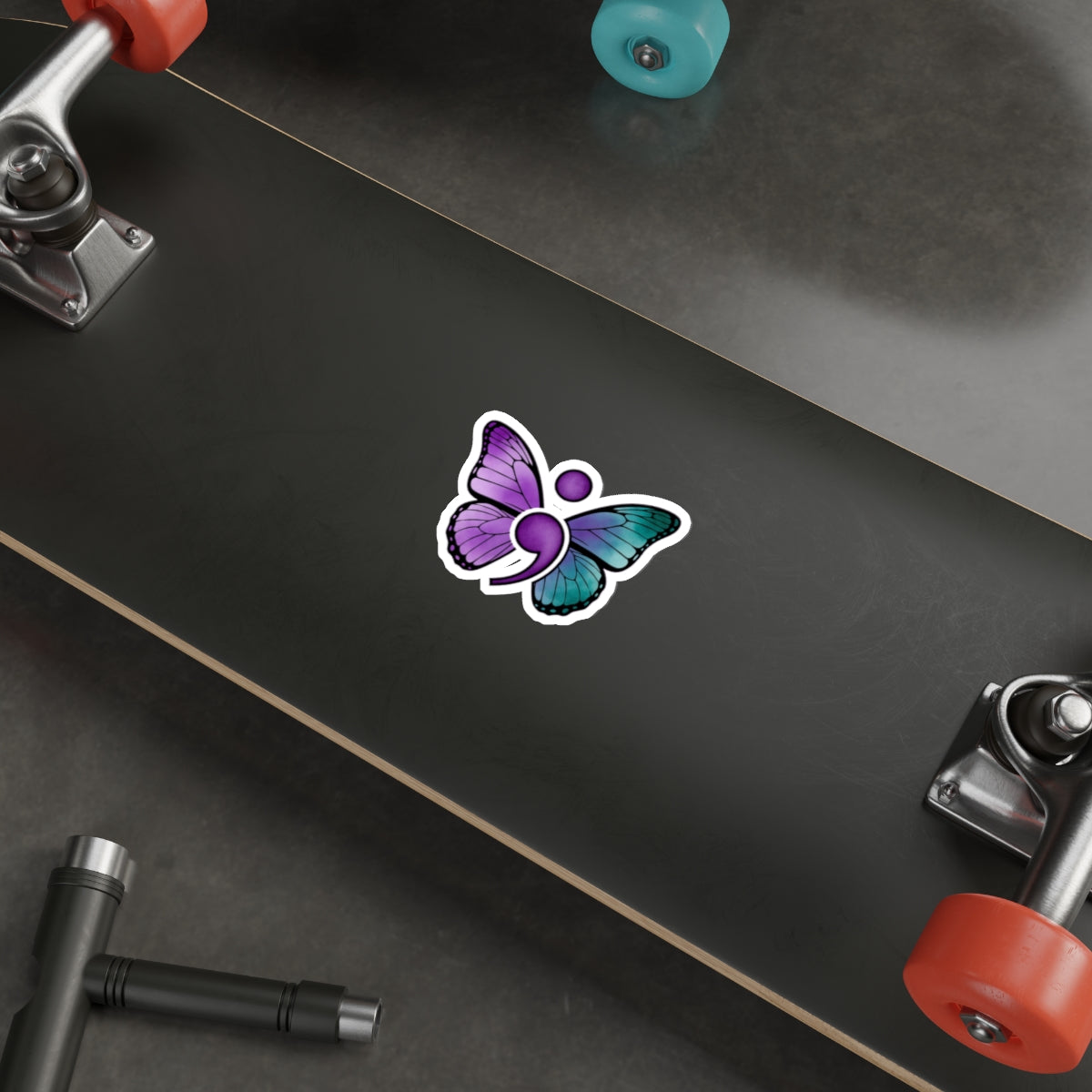 Semicolon Butterfly Mental Health Sticker | Suicide Prevention Awareness Decal