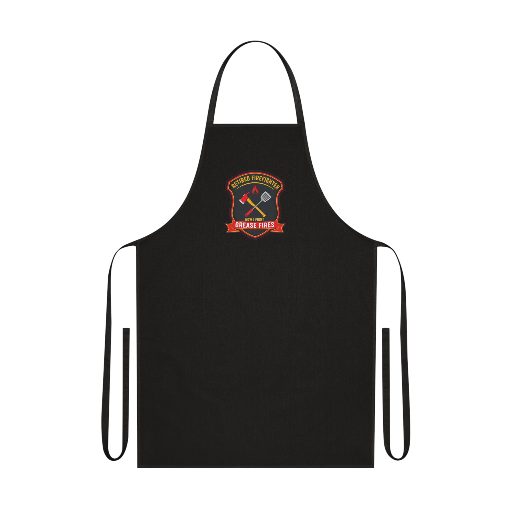Retired Firefighter BBQ Dad Apron - Funny Fire Department Grill Master Gift