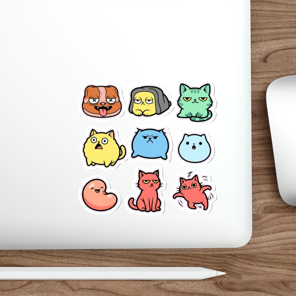 Cat Meme Sticker Pack | 8 Funny Cat Stickers | Waterproof Laptop Decals