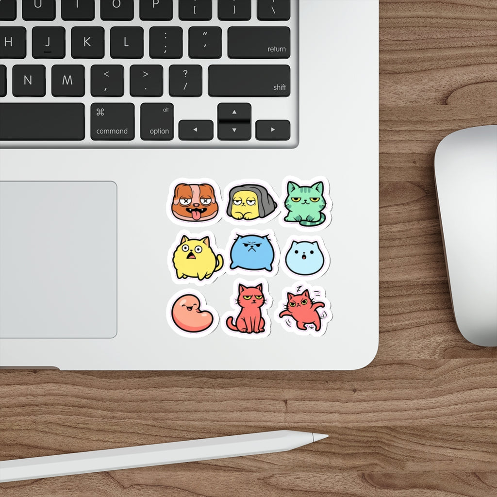Cat Meme Sticker Pack | 8 Funny Cat Stickers | Waterproof Laptop Decals