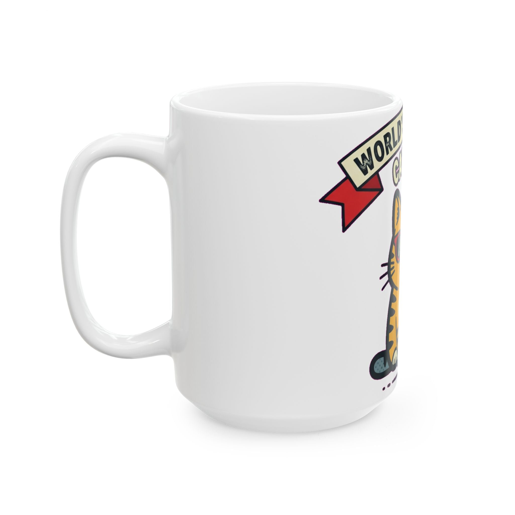 Cat Dad Retro Mug - Funny 1970s Tabby Coffee Cup for Cat Lovers