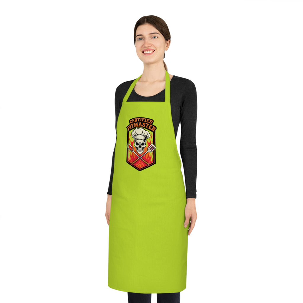 BBQ Pitmaster Dad Apron - Flaming Skull Chef Gift for Grill Masters
