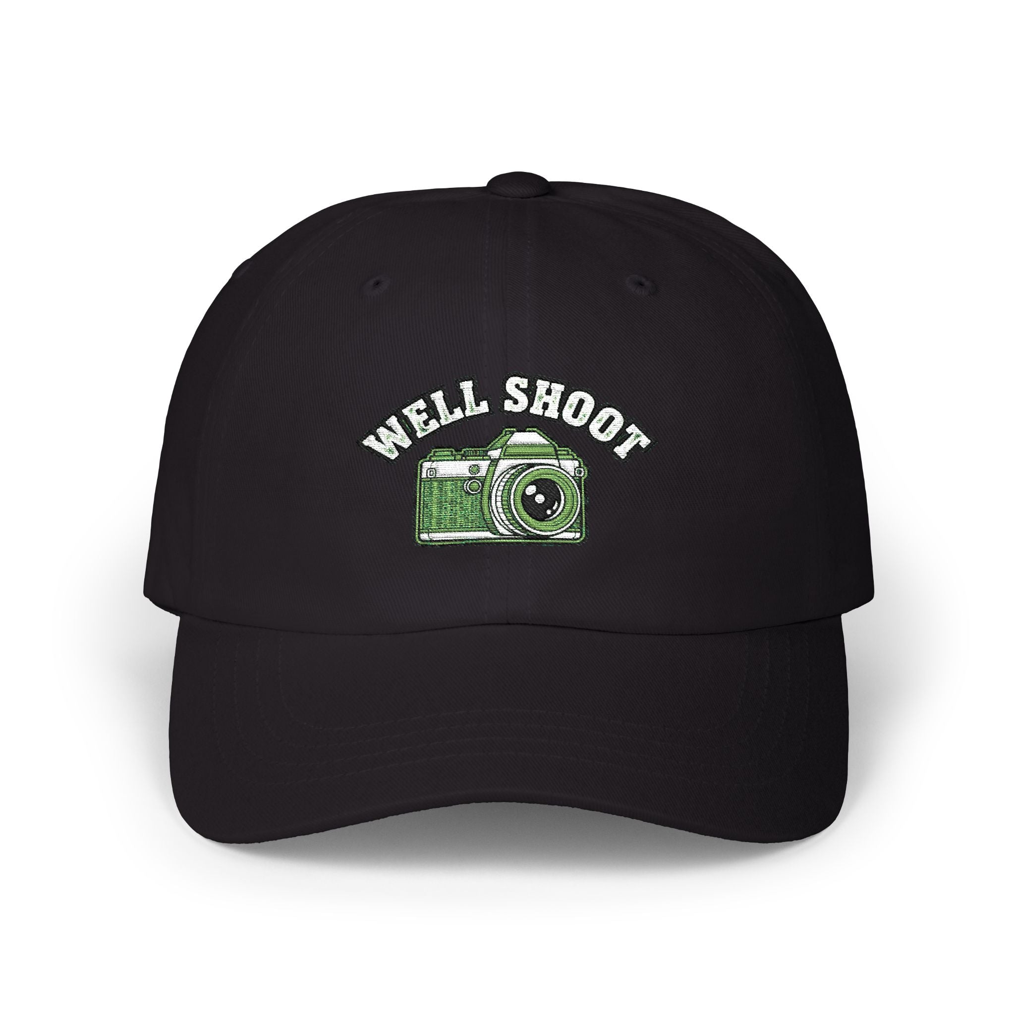 Photographer Dark Humor Dad Cap - Retro Camera Embroidery Magenta Hat