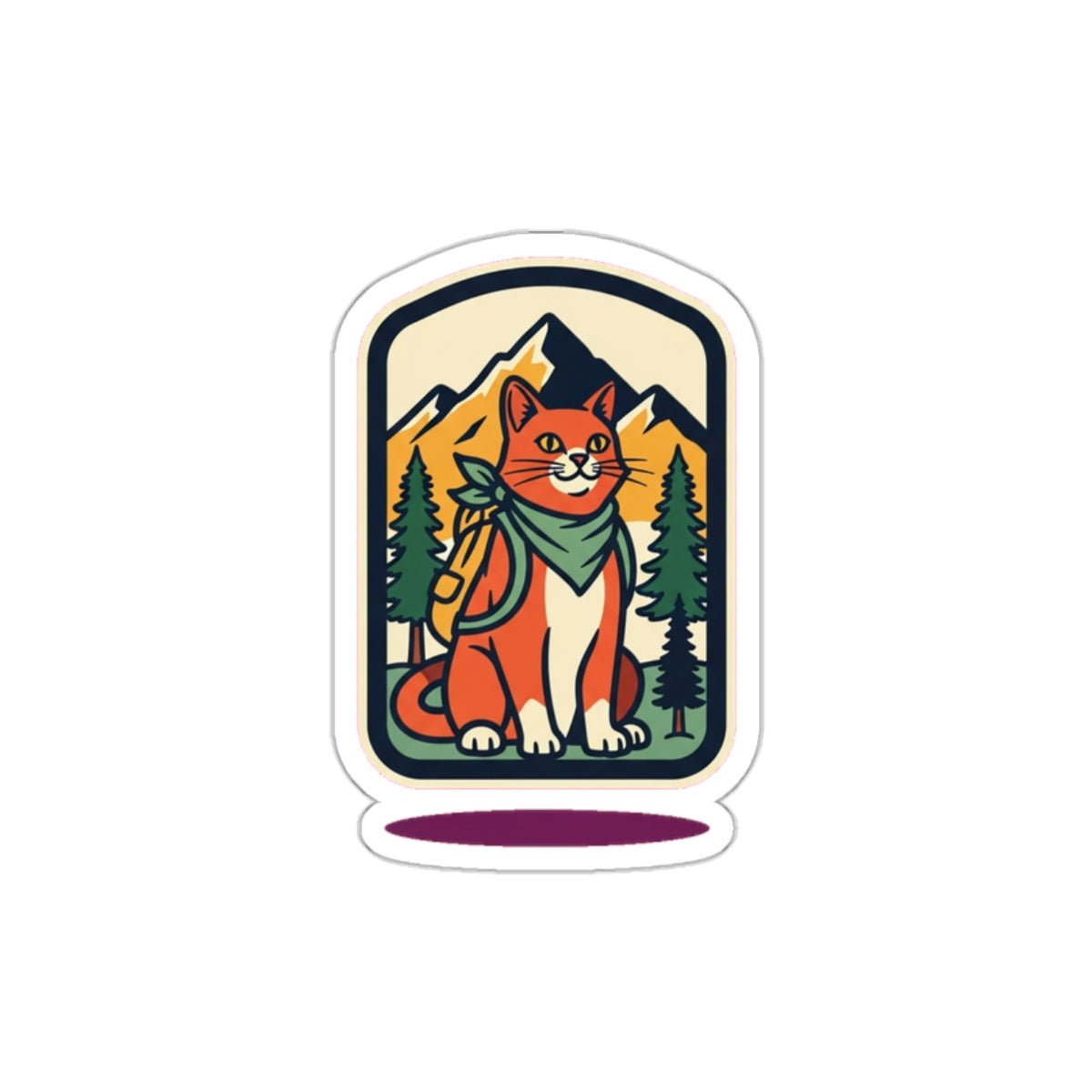 Adventure Cat Die-Cut Vinyl Sticker | Hiking Camping Outdoor Cat Decal