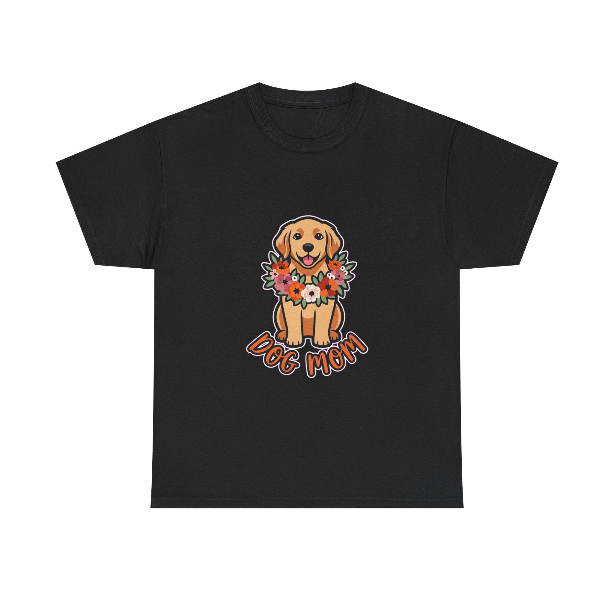 Dog Mom T-Shirt | Golden Retriever Floral Wreath Unisex Tee
