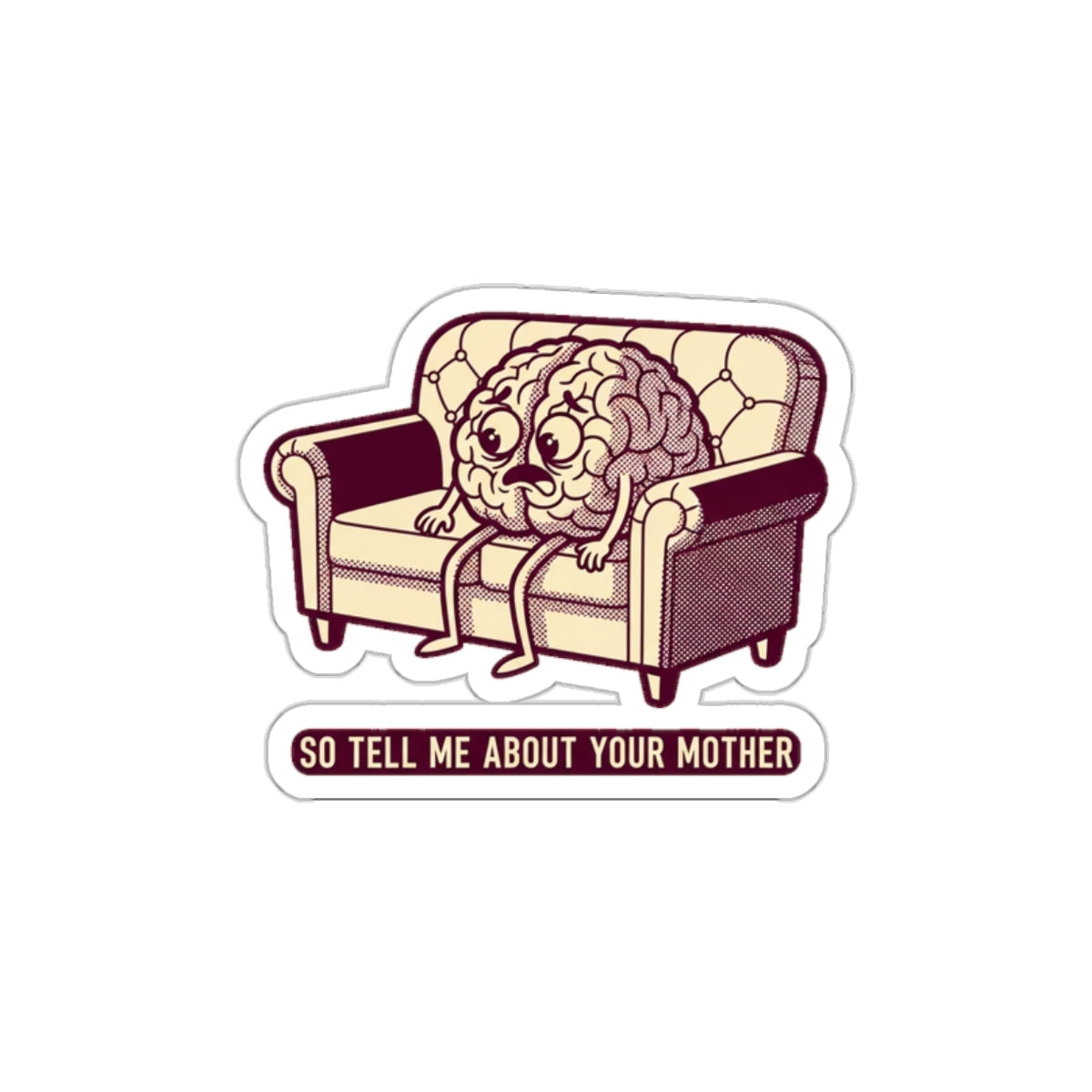 Psychology Student Sticker | Funny Therapist Couch Brain Humor Decal