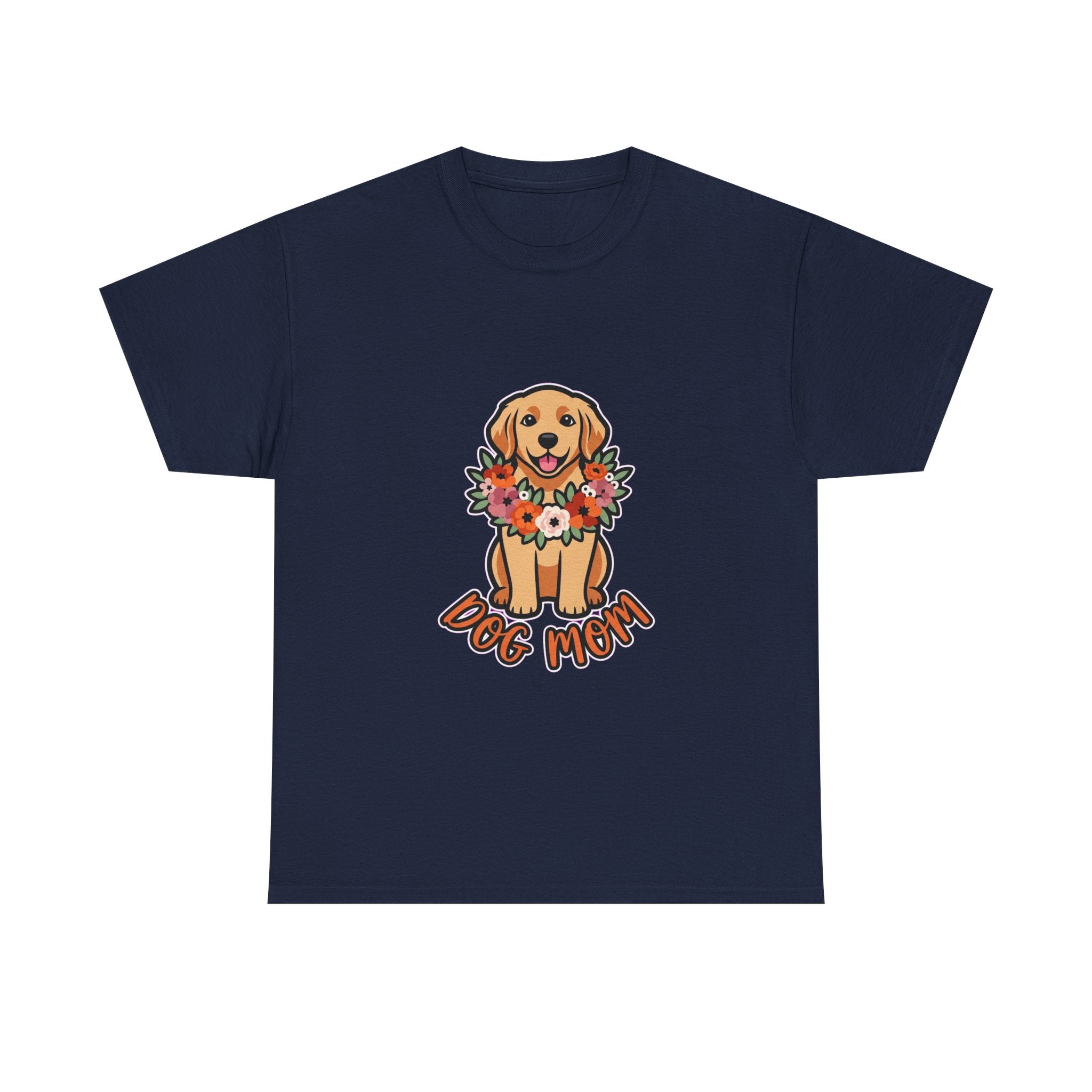 Dog Mom T-Shirt | Golden Retriever Floral Wreath Unisex Tee