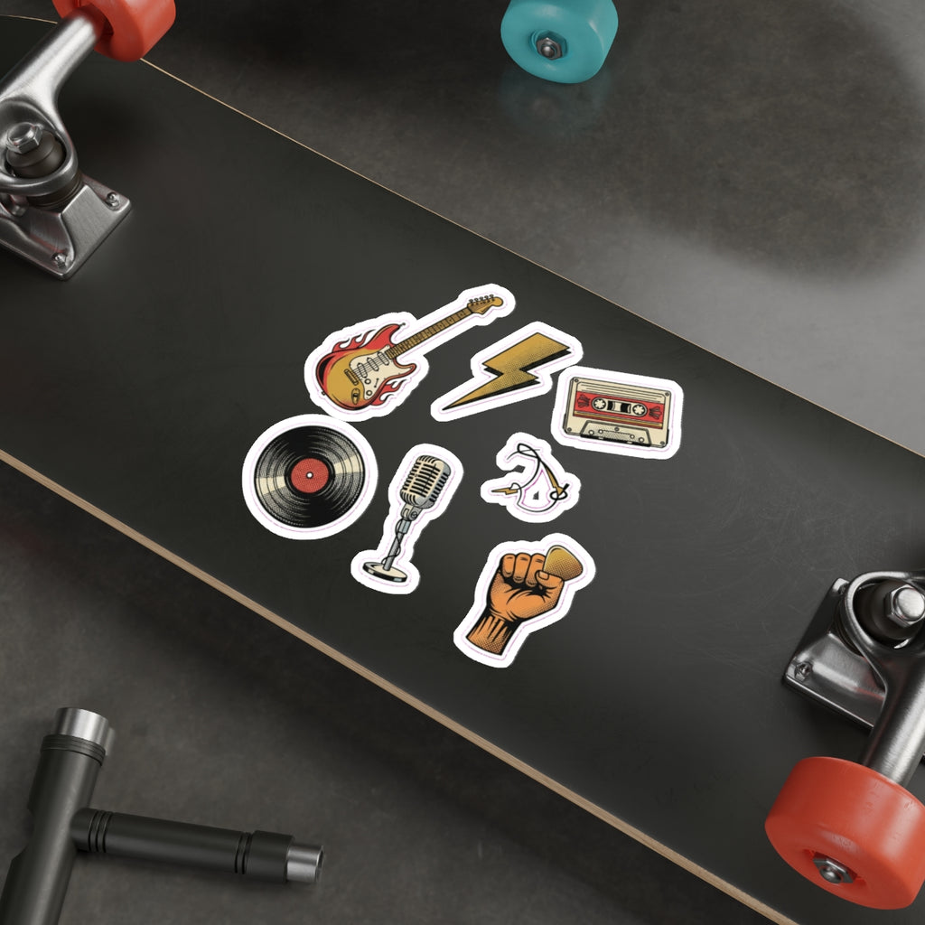 Vintage Rock Music Die-Cut Sticker Pack | Retro Band Laptop Stickers