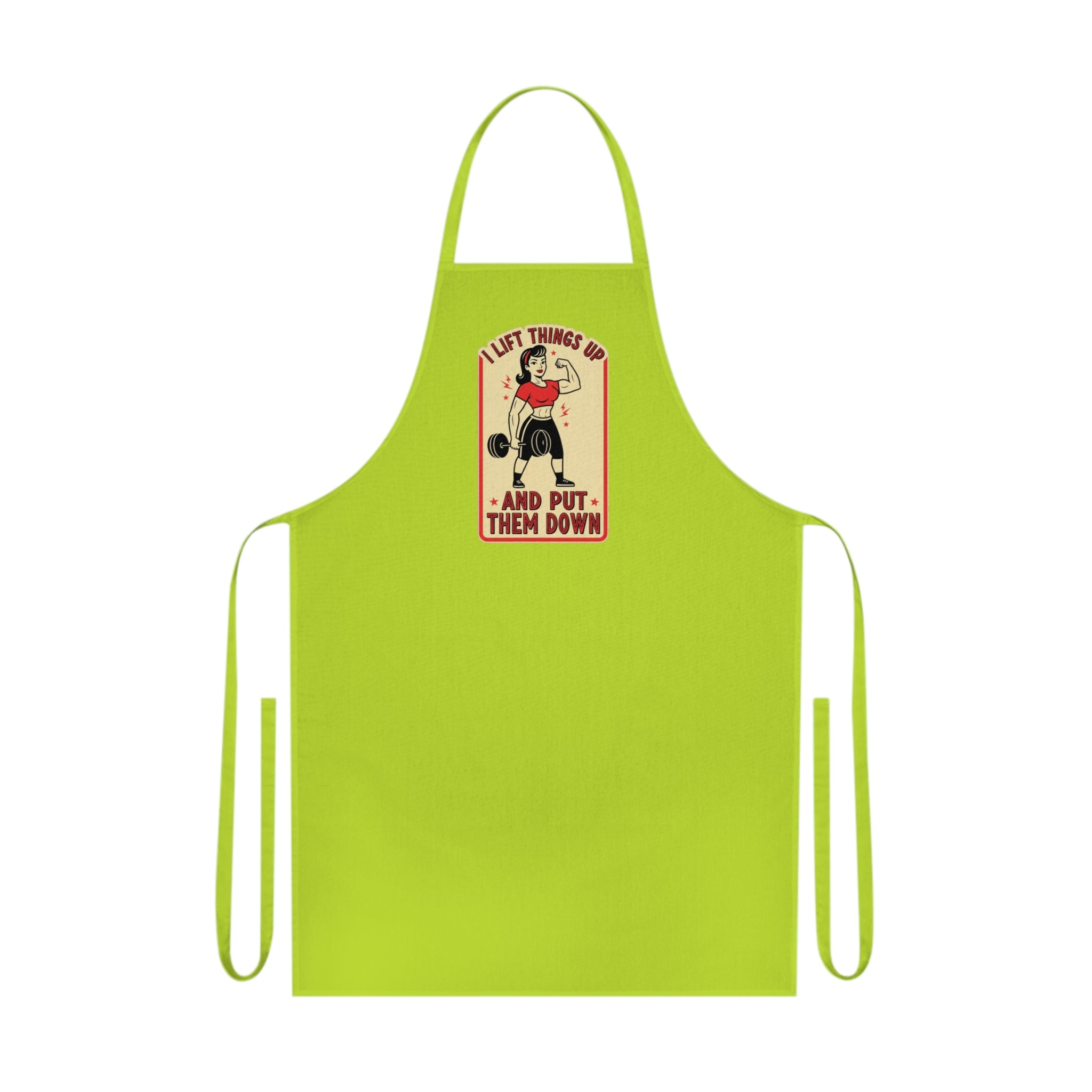 Funny Gym Girl Apron | Retro Weightlifting Dark Humor | Fitness Gift for Women