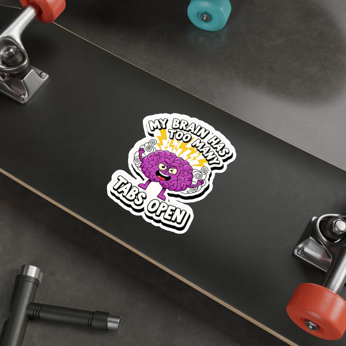 Frazzled Brain ADHD Sticker | Neurodiversity Humor Die-Cut Decal