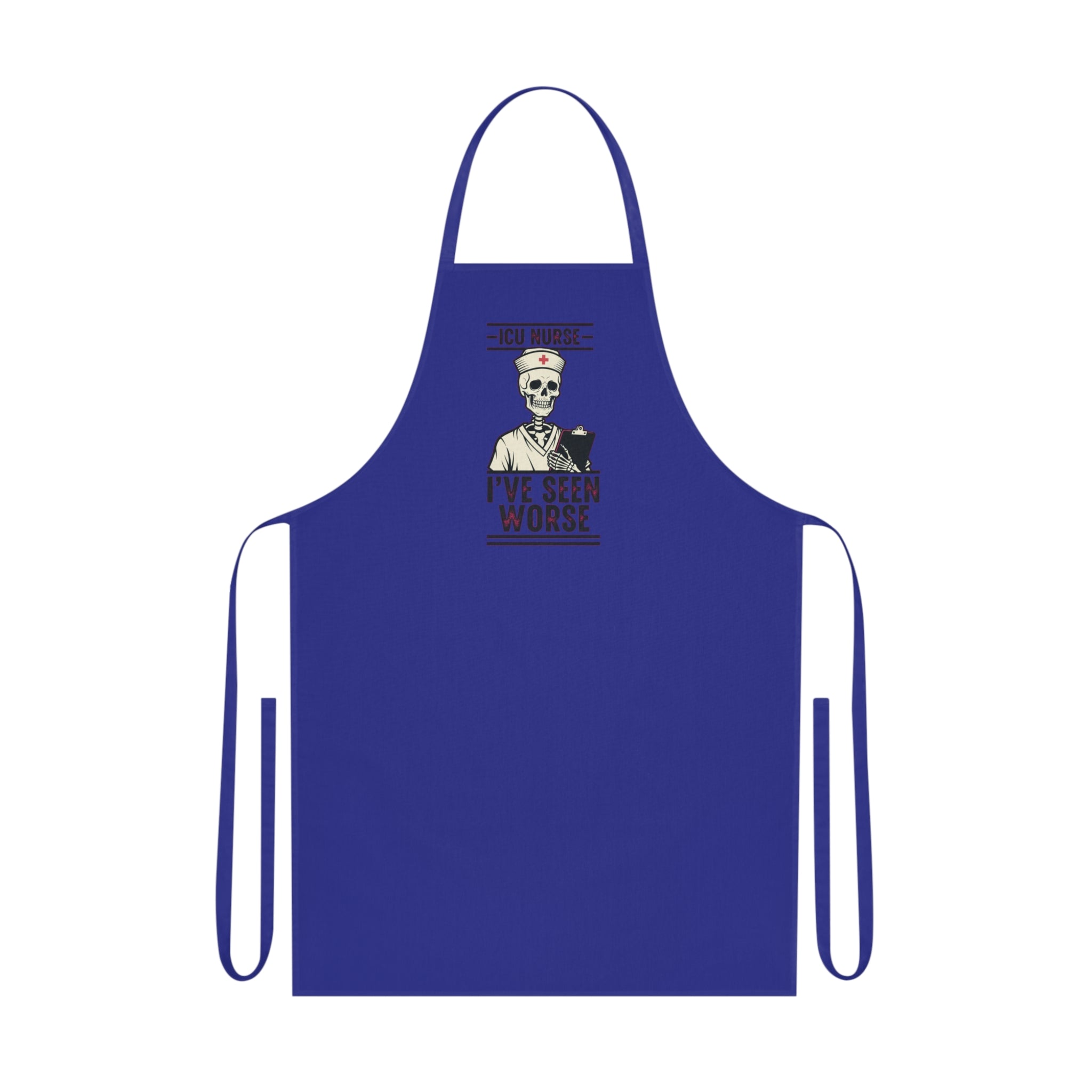 ICU Nurse Dark Humor Apron | Skeleton Nurse Funny Gift for Critical Care