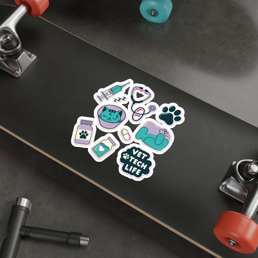 Vet Tech Sticker Pack | Kawaii Veterinary Professional Die-Cut Stickers