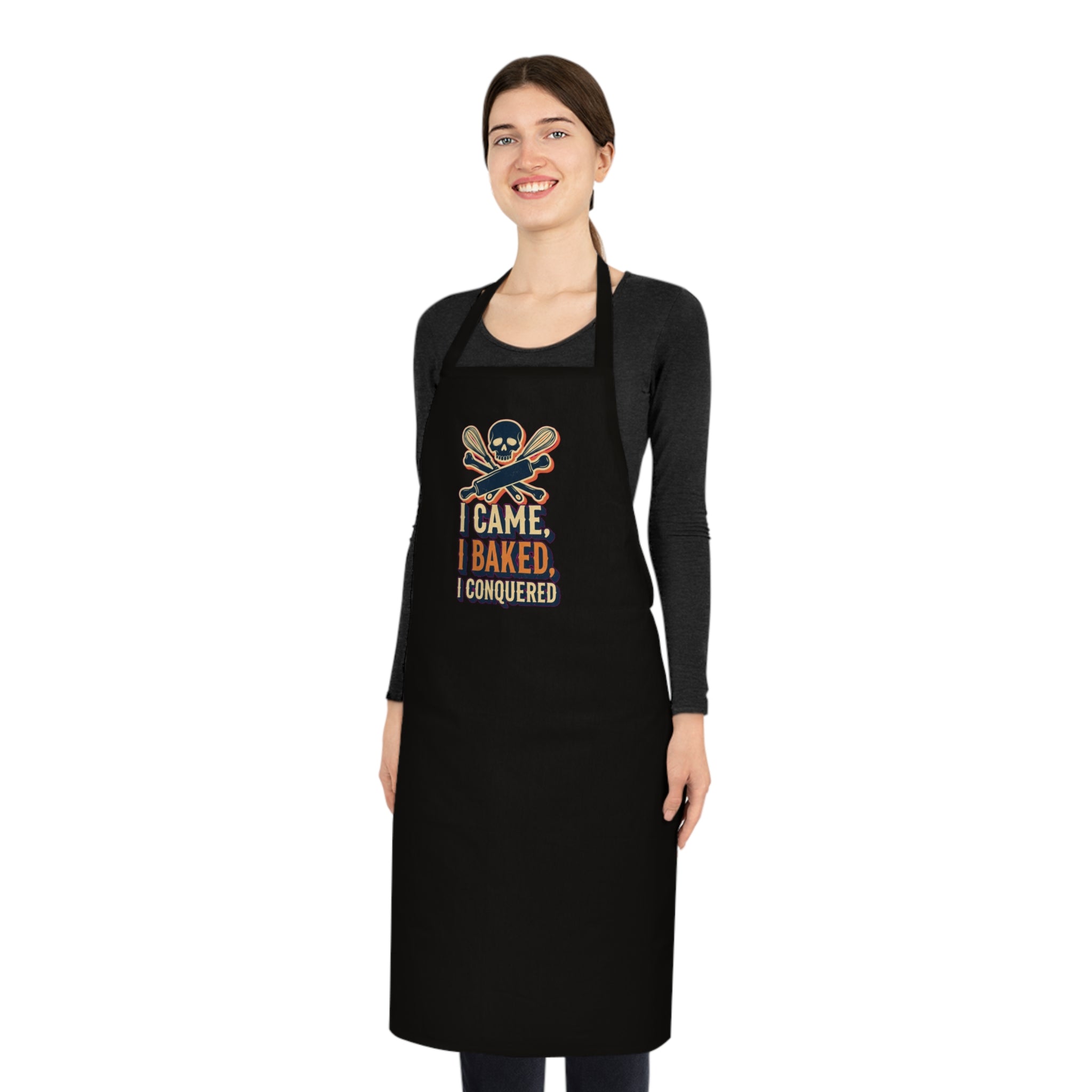 Funny Baker Apron | Dark Humor Baking Lover Gift | Skull Crossbones Design