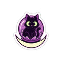 Spooky Cat Lady Sticker | Witchy Black Cat in Crystal Ball Vinyl Decal