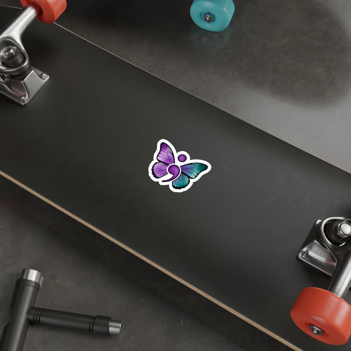 Semicolon Butterfly Mental Health Sticker | Suicide Prevention Awareness Decal