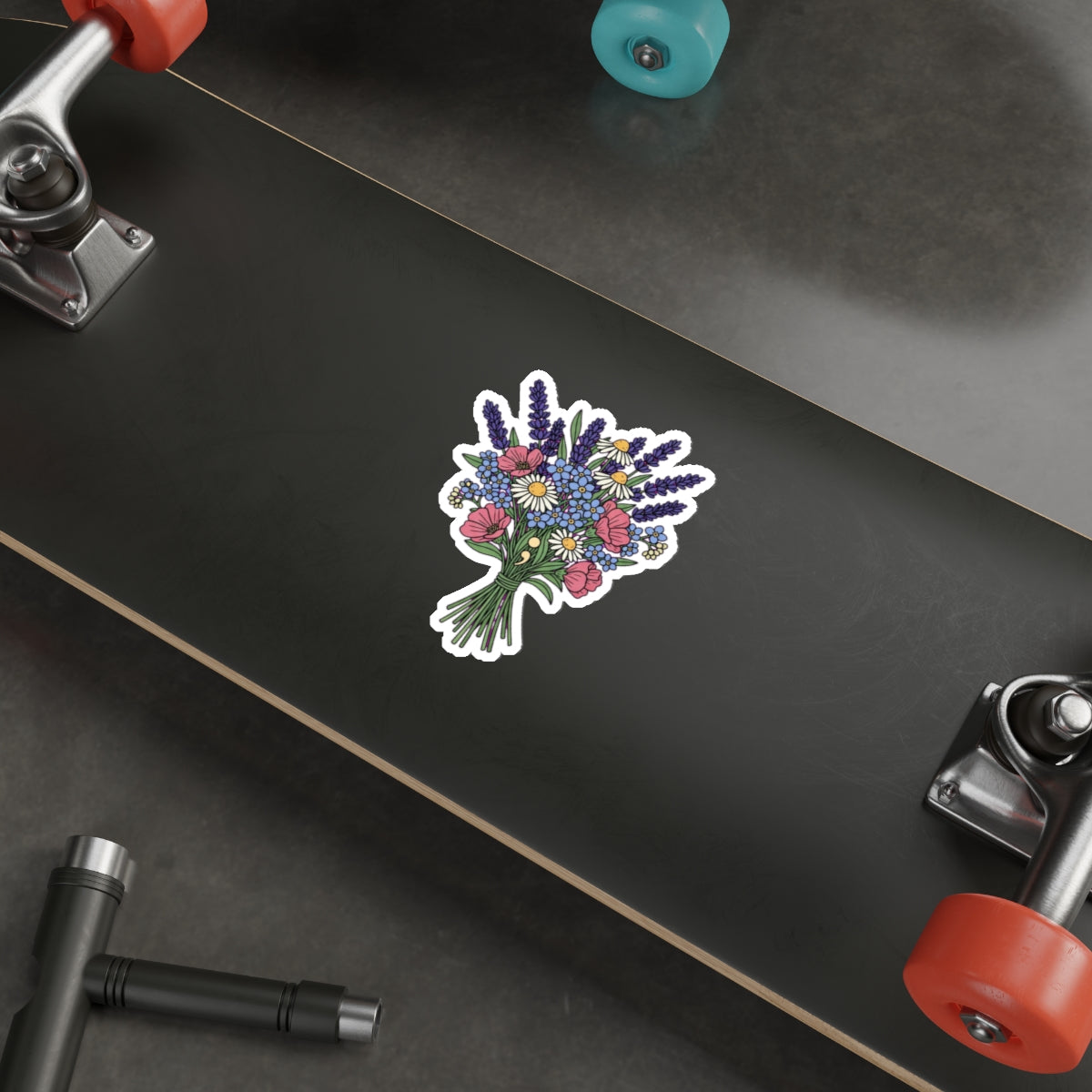 Mental Health Warrior Floral Sticker | Semicolon Anxiety Therapy Decal