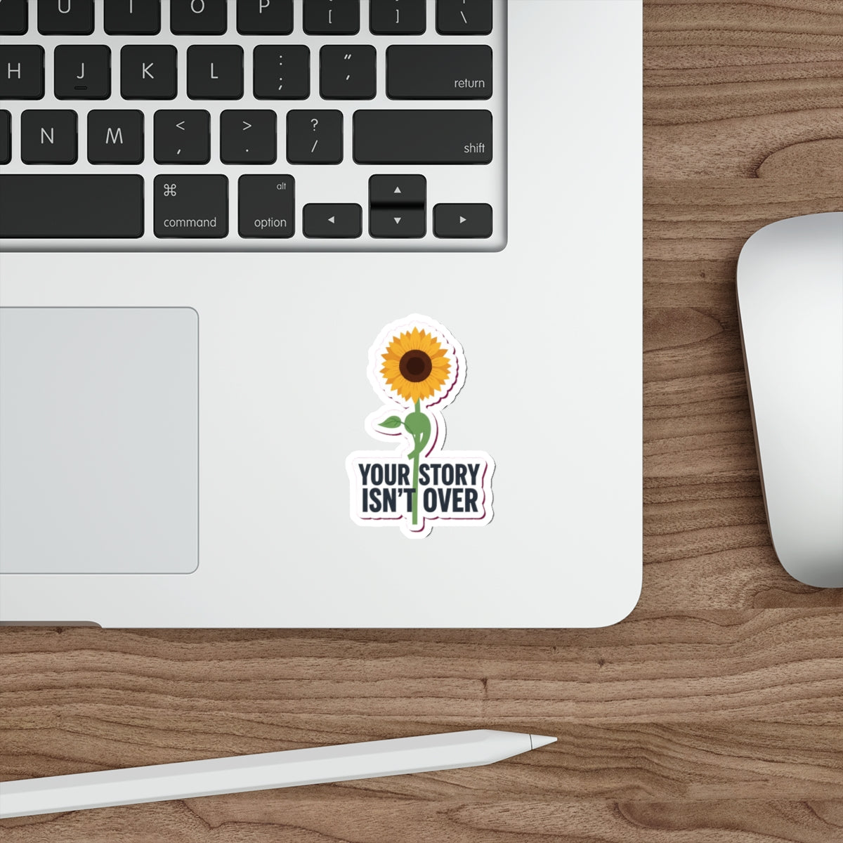 Semicolon Sunflower Mental Health Awareness Die-Cut Sticker | Suicide Prevention