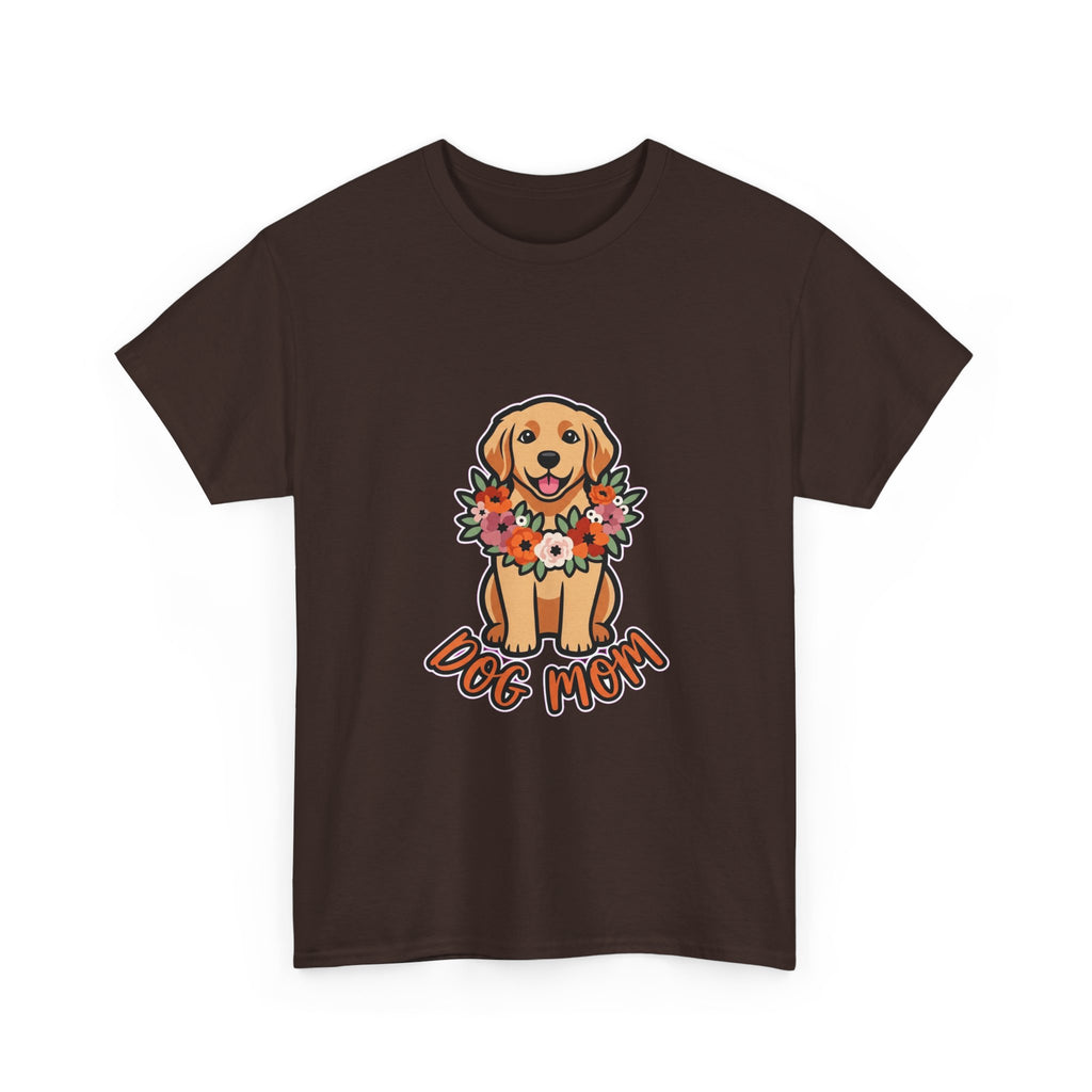 Dog Mom T-Shirt | Golden Retriever Floral Wreath Unisex Tee