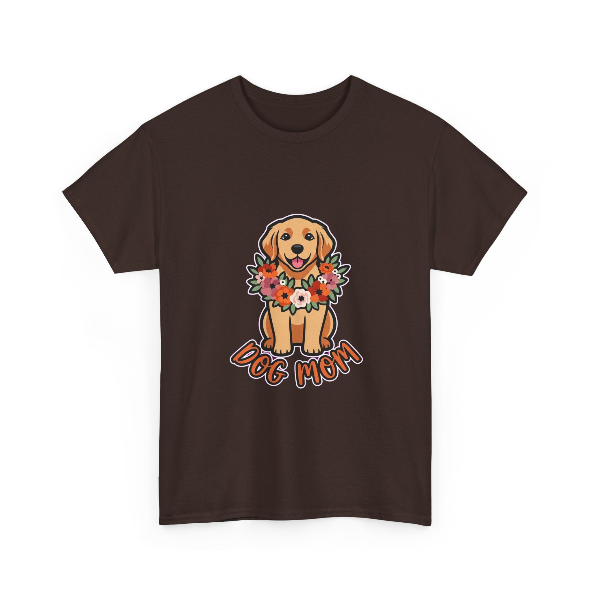 Dog Mom T-Shirt | Golden Retriever Floral Wreath Unisex Tee