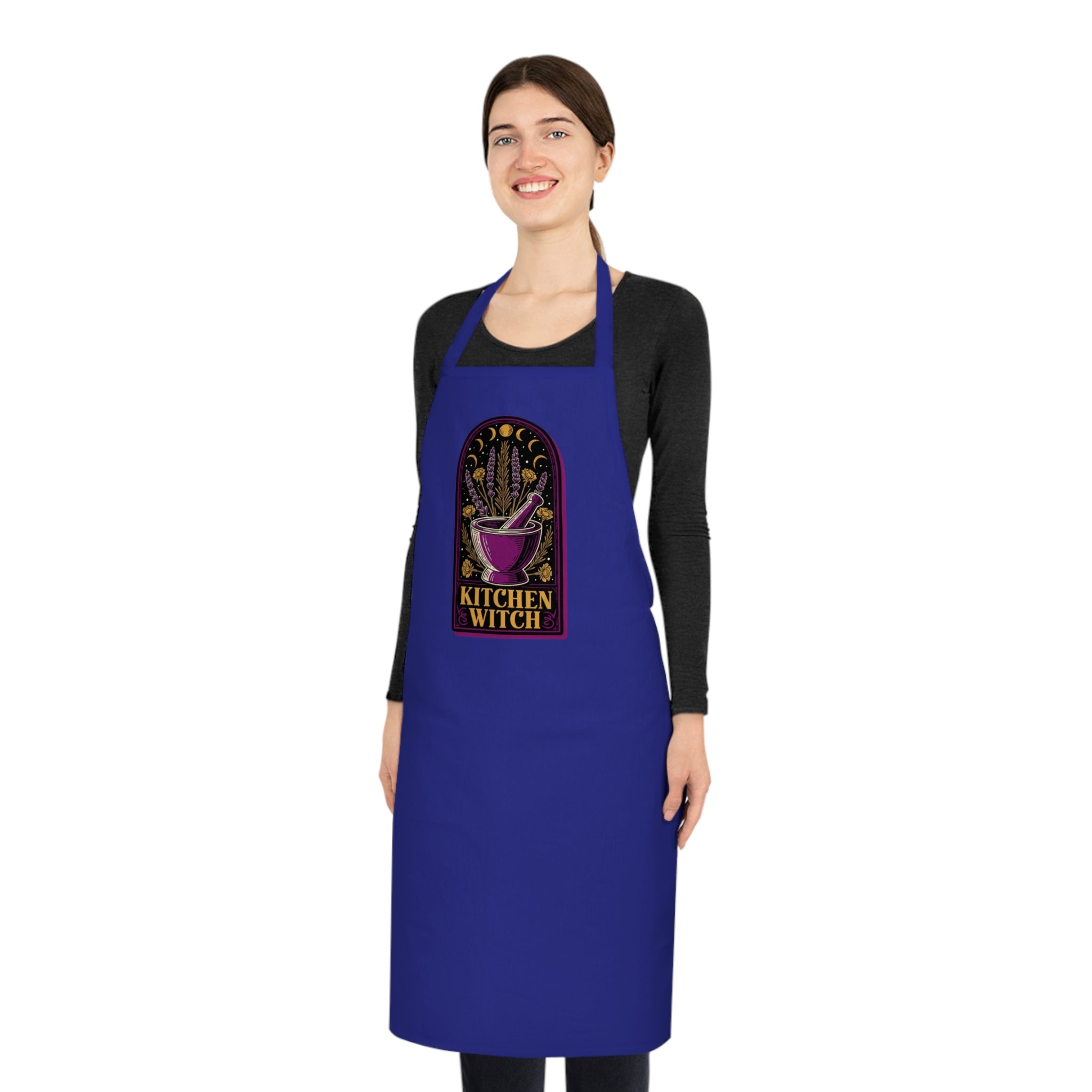 Witchy Baker Cotton Apron | Kitchen Witch Gift | Cauldron Baking Apron