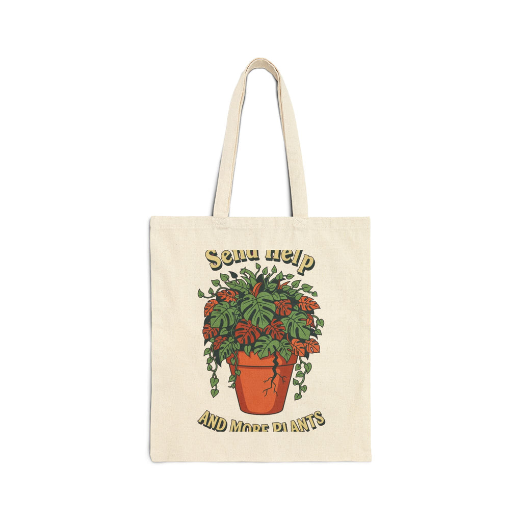Plant Mom Tote Bag | Crazy Plant Lady Gift | Retro Monstera Pothos Illustration