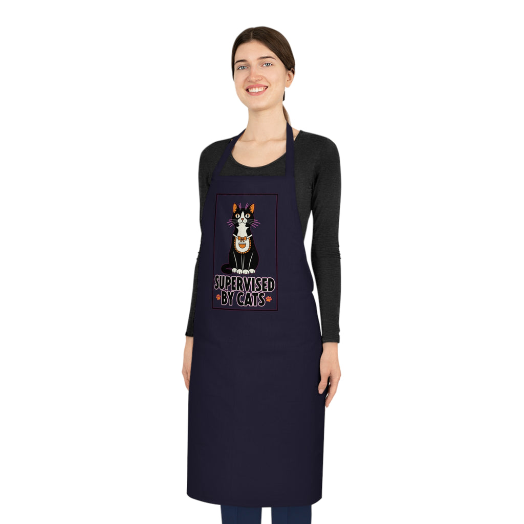 Funny Cat Lady Apron - Retro Black Cat Kitchen Gift for Cat Moms