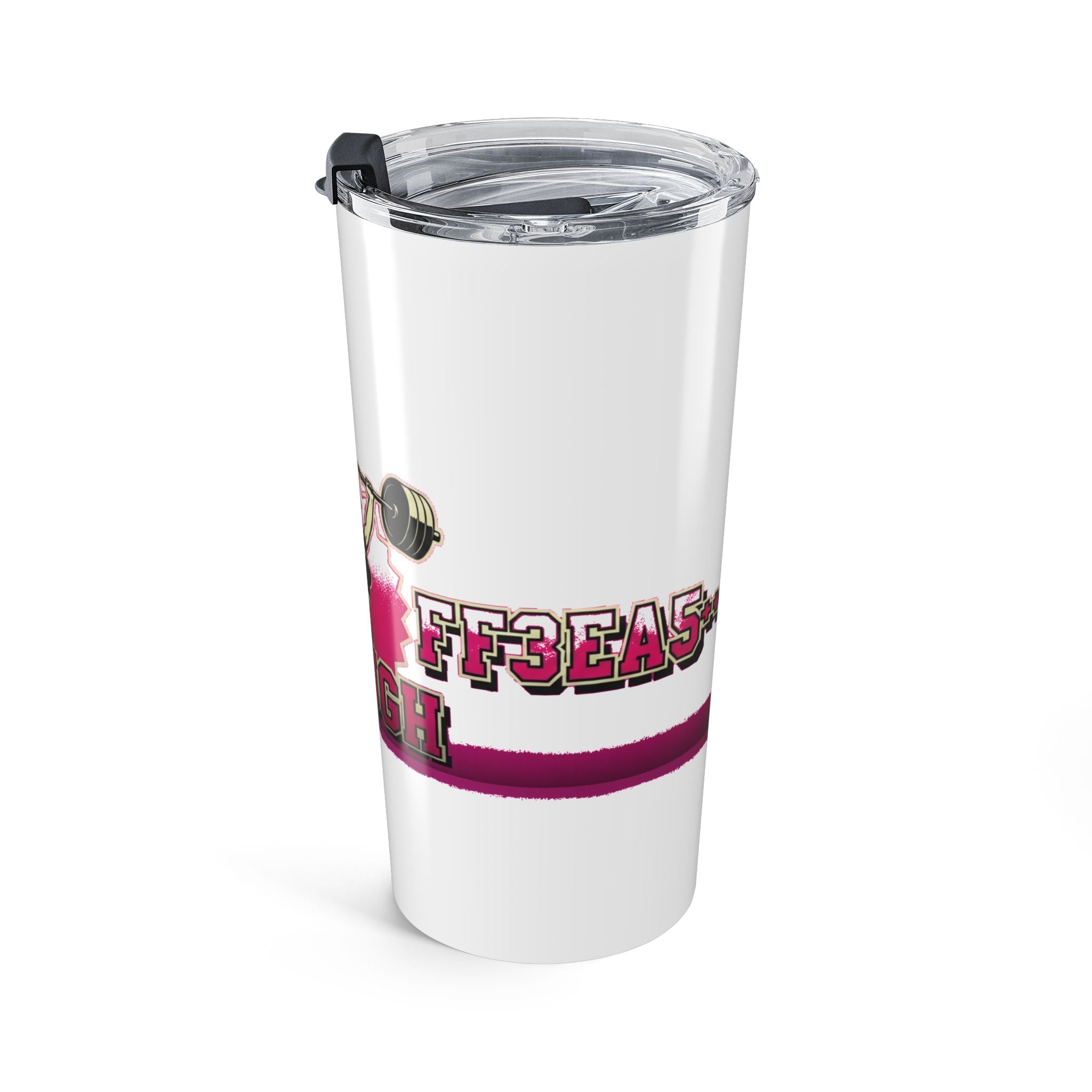 Funny Gym Girl Tumbler | Retro Pinup Weightlifting Women Sarcasm Coffee Cup